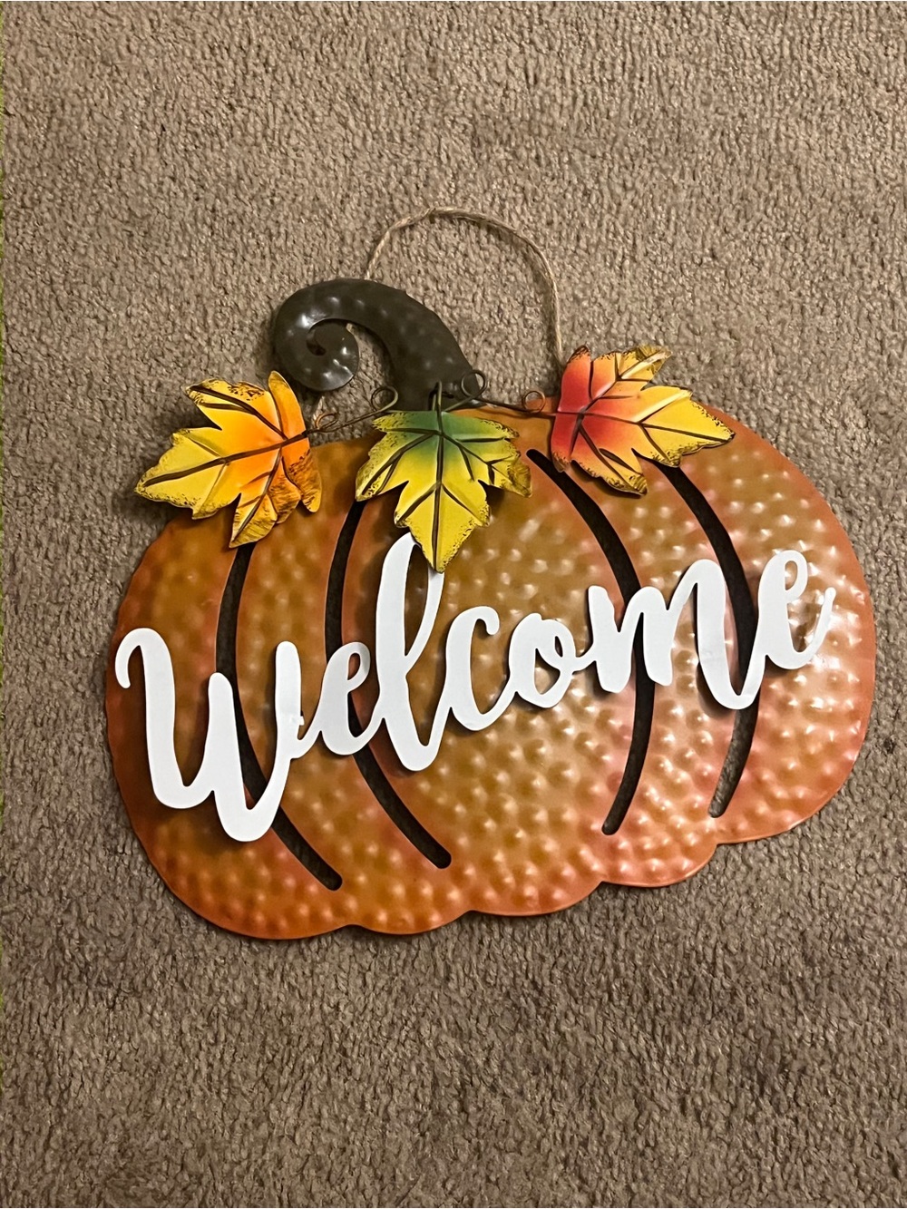 Autumn Pumpkin "Welcome" Wall Hanging Sign